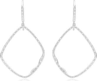 Monica Vinader Sterling Silver Riva Large Hoop Cocktail Diamond Earrings Diamond