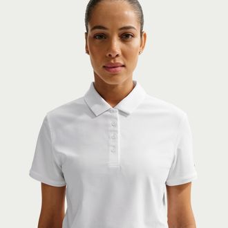 Nike Womens Victory Dri-FIT Short-Sleeve Cropped Golf Polo in White | IH0519-100