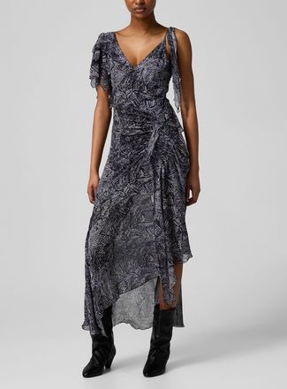 Isabel Marant Womens Tylena pure silk asymmetrical dress