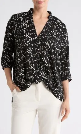 Patrizia Luca V-Neck Untuck Top in Black at Nordstrom Rack, Size X-Small