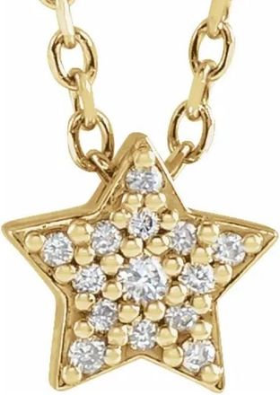 Pompeii3 Dainty Diamond Star Pendant in 14k White, Yellow, or Rose Gold Necklace
