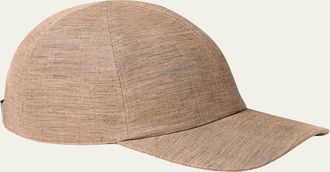 Loro Piana Mens Ivy Linen Six-Panel Baseball Cap