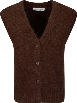 Sams&oslash;e & Sams&oslash;e Gilet Sajeanne con scollo a V - Marrone