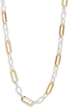 Nordstrom Demi Fine Long Paper Clip Necklace in 14K Gold- Sterling Plated at Nordstrom