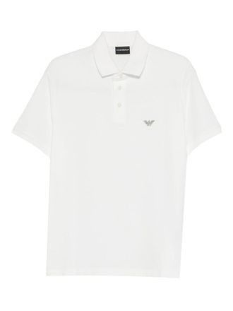 Emporio Armani White Relaxed Fit Logo Polo