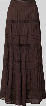 Neo Noir Neo Noir Maxirock mit elastischem Bund Modell Felicia in Mittelbraun, Gr&ouml;&szlig;e 34