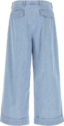 Valentino Garavani Mens Light Blue Denim Wide-Leg Jeans Denimblulavchiaro Exterior: Cotton