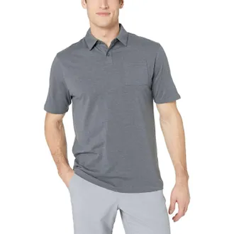 Under Armour Charged Cotton Scramble Golf Polo Shirt Top - Plus In Pitch Gray
