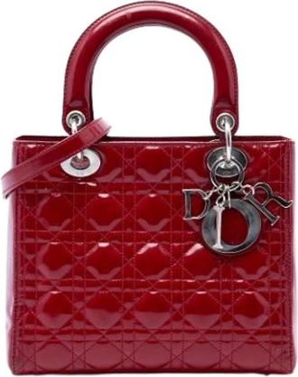 Dior Pre-owned Lady Dior - Dames - Vintage Handtas - Rood - ONE Size - Leer - Vintage