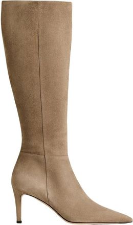 Kiton Kid Su&egrave;de Laarzen met Naaldhak - Dames - Laarzen met Hak - Beige - 40 EU - Su&egrave;de - Schoenen