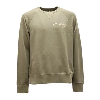 Fay Sweatshirts, male, Green, Size: XL Archive Sweatshirt with Brushed Interior
