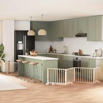 vidaXL Puerta Para Perros Plegable 6 Paneles Madera De &Aacute;lamo 480 Cm Vidaxl