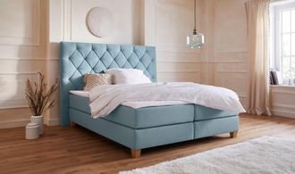 HOME AFFAIRE Boxspringbett »Harmones hoch« in 3 Breiten, Härtegrad auch im Mix mit je 1 Matratze in H2 und H3