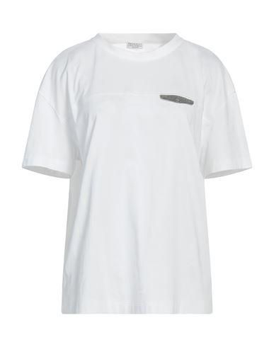 Tシャツ・カットソー Brunello Cucinelli White Cotton T-Shirt With Shiny Pocket Brunello Cucinelli Cotton T-shirt With Shiny Pocket in White