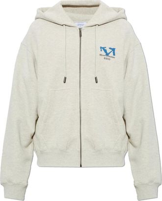 Off-white Hoodies & sweatvesten, Heren, Grijs, XL, Katoen, Arrow Hoodie