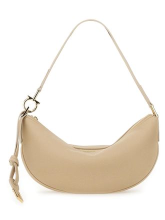 Ferragamo Womens Hobo S Bag Beige Calf Leather Shoulder