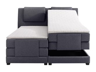 VENTE-UNIQUE.COM Cama continental boxspring poli&eacute;ster gris antracita 2 x 90 x 200 cm