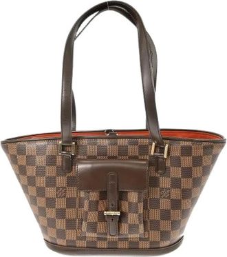 Louis Vuitton Pre-owned Tote Bags, female, Brown, Size: ONE SIZE Pre-owned Manosque Handbag