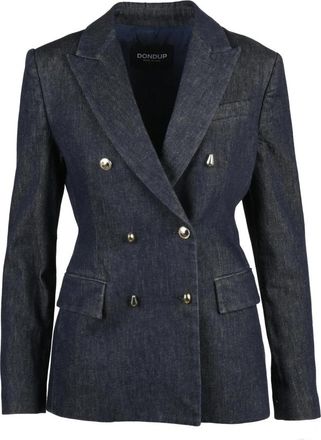 Dondup Giacca Denim Doppiopetto - Dames - Blazers - Blauw - M - Denim - Jassen