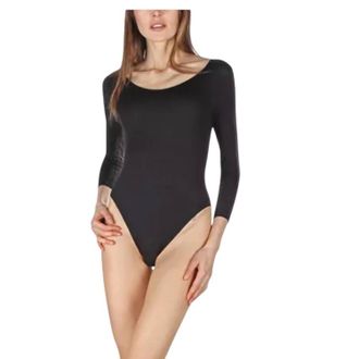 Natori Sheer Bodysuit In Black