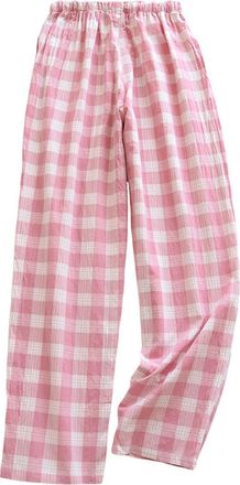 Generic 2026 Spring/Summer Checkered Pajama Pants Womens Loose and Comfortable Large Size Outwear Home Furnishings Cartoon (L) Pink