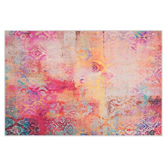 Beliani Beliani - Alfombra De Pelo Corto 140 X 200 Cm Con Patr&oacute;n Abstracto Multicolor Isparta