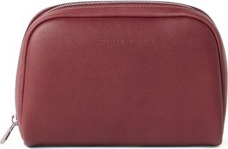 Brunello Cucinelli Leren toilettas met rits - Rood