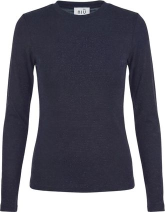 Ni&ugrave; Ronde hals gebreid - Dames - Ronde hals truien - Blauw - M - Truien & Vesten