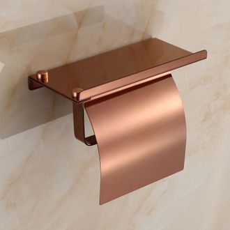 OEM Soporte De Papel Higi&eacute;nico De Pared, De Acero Inoxidable Resistente A La Corrosi&oacute;n, Con Estante Para Tel&eacute;fono, Para Ba&ntilde;o Y Cocina, Color Oro Rosa. -cr