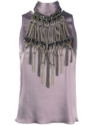 Alberta Ferretti Mouwloze jumpsuit - Paars