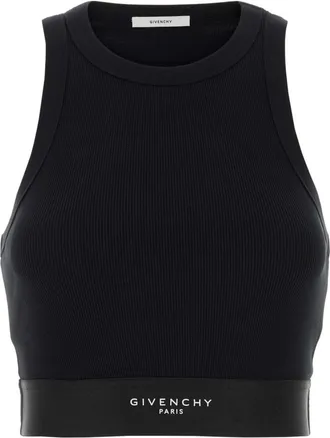 Givenchy Black Logo Crew Neck Top