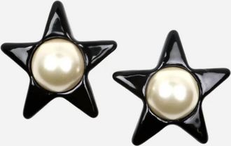 Julietta Womens Jupiter Enamel Resin Ear Clips In Black