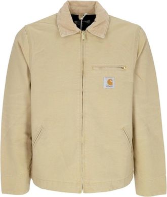 Carhartt Work in Progress Canvas Detroit Jack Bourbon Verouderd - Heren - Zomerjassen - Beige - L - Katoen - Jassen