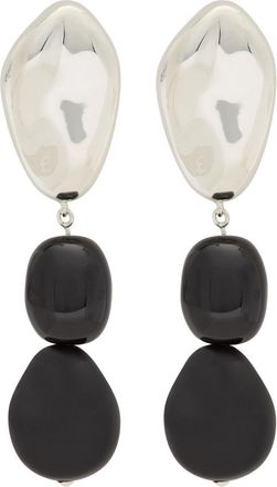 Agmes Tess Sterling Silver Drop Earrings - Black - One Size