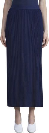 Lafayette 148 New York Pleated Knit Pull On Silk Skirt