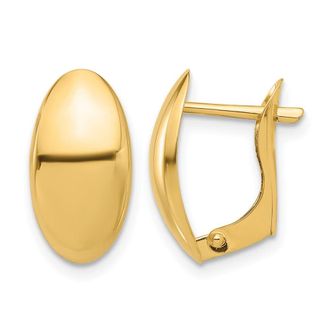Diamond2Deal 14K Yellow Gold Polished Omega Back Hoop Earrings