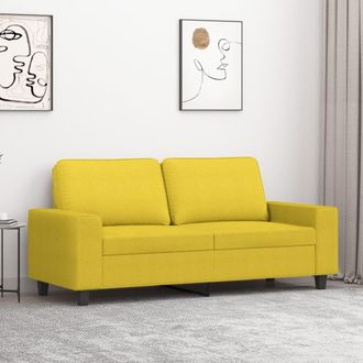 vidaXL Sof&aacute; De 2 Plazas De Tela Amarillo Claro 140 Cm Vidaxl