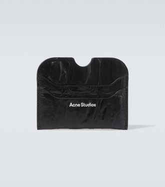 Acne Studios Croc-effect leather card holder
