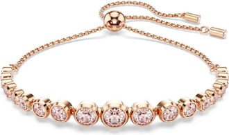 Swarovski Ros&eacute;gouden Kristallen Armband - Dames - Armbanden - Roze - ONE Size - Accessoires