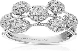 Vir Jewels 3/8 cttw Lab Grown Diamond Ring in Sterling Silver For Women