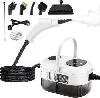 OEM Limpiador A Vapor De Mano De 2500 W, Tanque De Agua Grande De 1100 Ml, Con 6 Velocidades Ajustables Y 3 Tipos De Cabezales De Cepillo, Para Gabinetes 