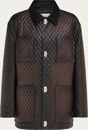 Ferragamo Uomo Blouson in nappa trapuntata Marrone