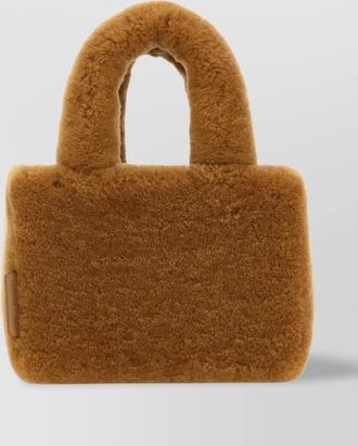 Amina Muaddi shearling shoulder bag