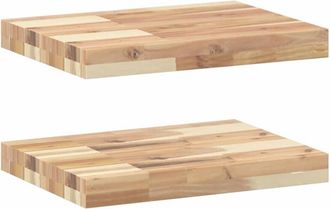 vidaXL Vidaxl - Estantes Flotantes 2 Uds Madera Acacia Sin Tratar 40x30x4 Cm
