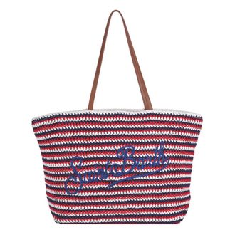 MC2 Saint Barth Tote Bags, female, Multicolor, Size: ONE SIZE Crochet Striped Tote Bag