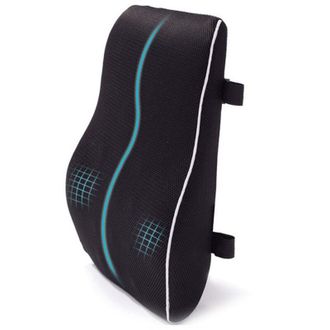 OEM Coj&iacute;n Lumbar Para Silla De Oficina, Color Negro (malla) Con Borde, 46 X 40 X 12 Cm (6 Cm)