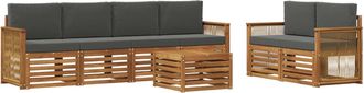 vidaXL Conjunto De Sof&aacute;s De Exterior 7 Uds. Natural Y Antracita Vidaxl