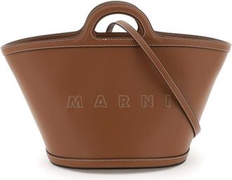 Marni Tropicalia Small Bag In Brown Leather