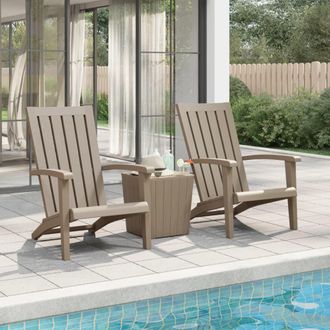vidaXL Vidaxl - Sillas De Jard&iacute;n Adirondack 2 Uds Polipropileno Marr&oacute;n Claro