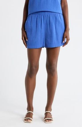 Caslon Cotton Gauze Shorts in Blue Dazzle at Nordstrom Rack, Size X-Large